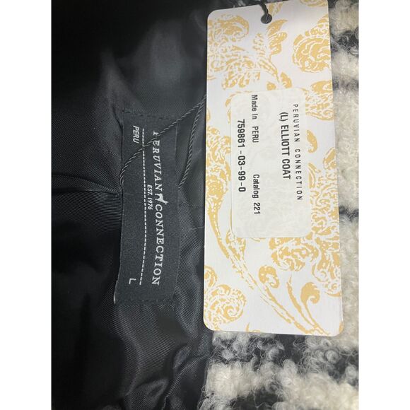 Peruvian Connection Elliott Coat Boucle Plaid Alpaca Wool Blend Size L NWT - Picture 6 of 11